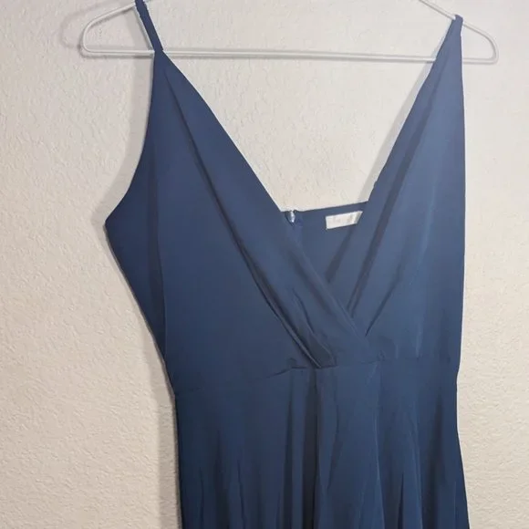 bridesmaid dress shops northern ireland La Femme Jersey Faux-Wrap Long Prom Dress